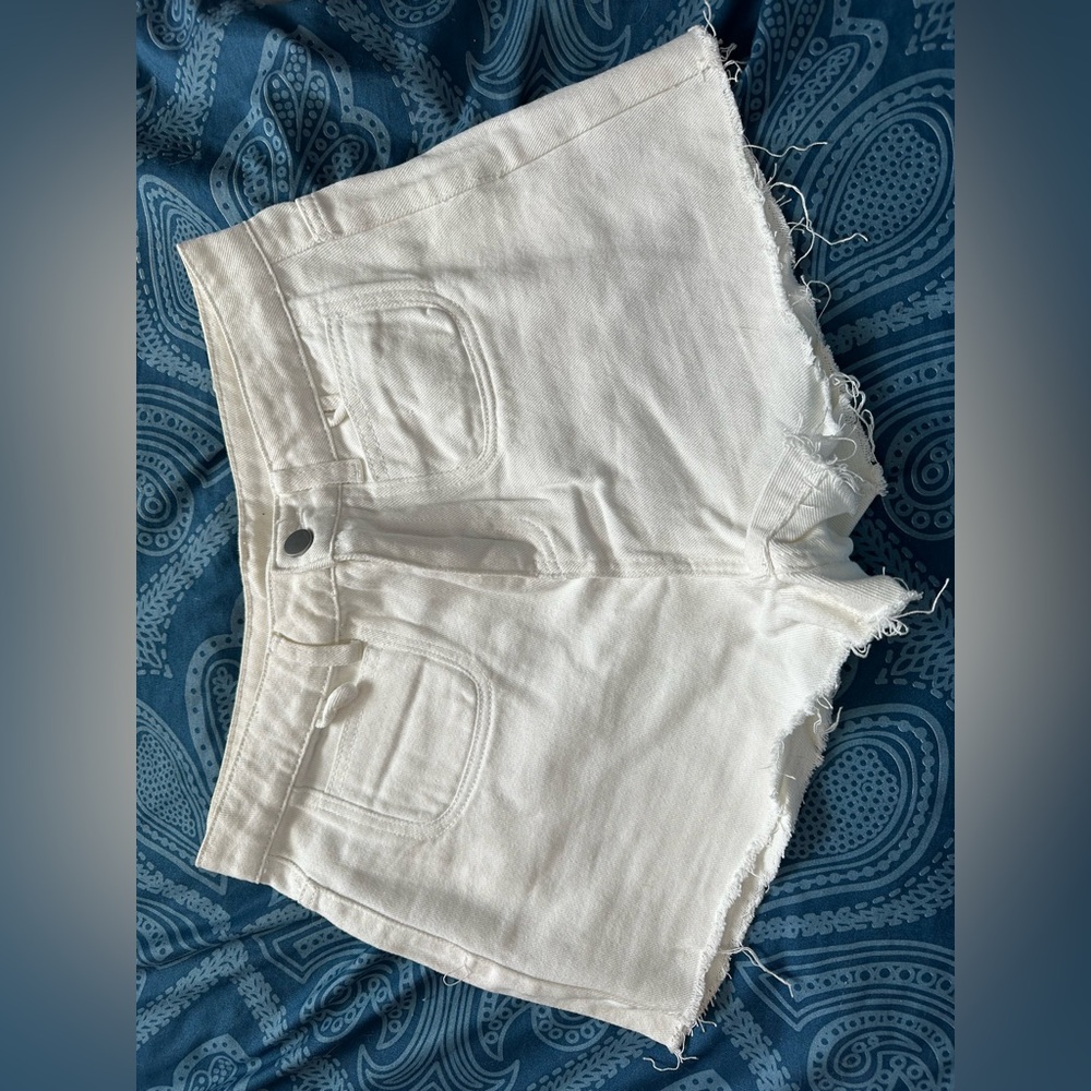 SHEIN - White Denim Women's Shorts - Large
